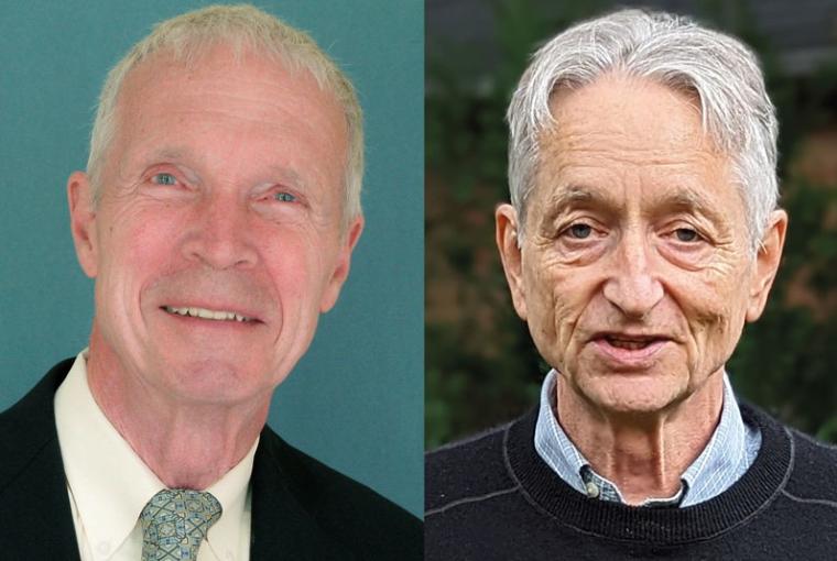 John Hopfield (links) und Geoffrey Hinton teilen sich den diesjährigen...