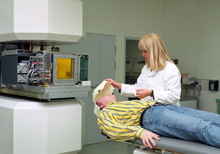 An diesem Behandlungsplatz am Beschleuniger der GSI werden die klinischen...