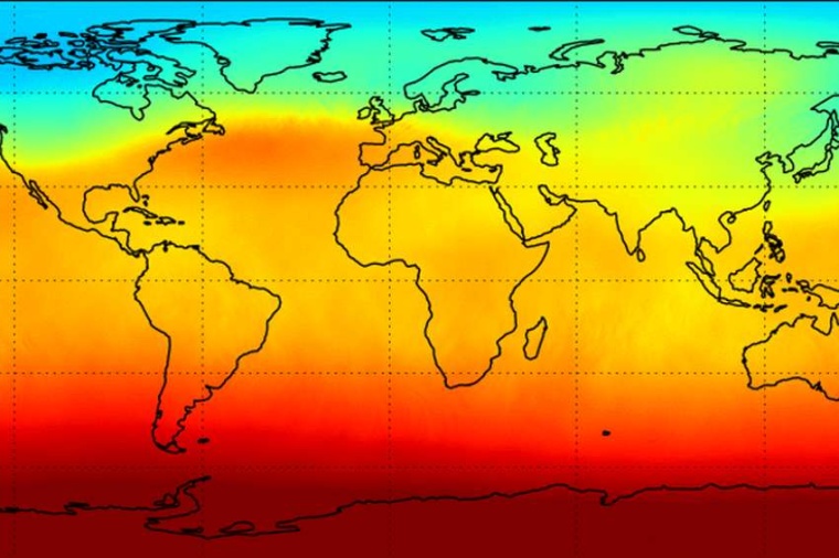 Abb.: Infrarotstrahlung aus der Stratosphäre der irdischen Atmosphäre. (Bild:...