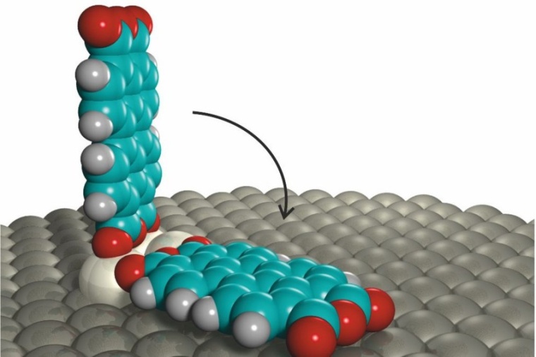 Abb.: Da liegt es wieder: PTCDA-Molekül auf einer Oberfläche aus...