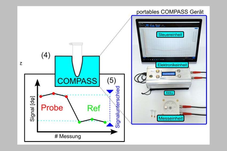 Abb.: Mit dem neuartigen COMPASS-Test lassen sich in wenigen Sekunden...