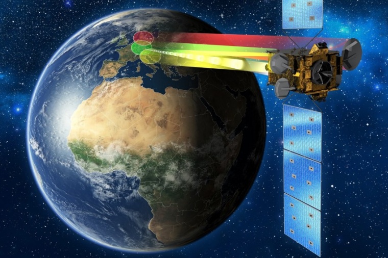 Abb.: Der Kommunikations­satellit Heinrich Hertz hat auch Experimente der TU...